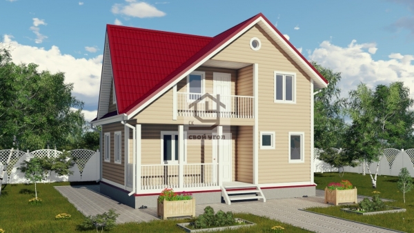 Каркасный дом 8х6 ДК-58